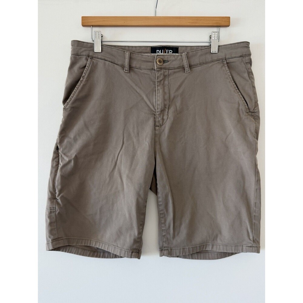 DU/ER Pimlico Performance Shorts Mens Size 34 Khaki Beige MSTS1013 Stretch Chino